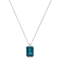Collana Gazzola Gioielli Donna Amuleto in Oro bianco Topazio blu GI-5122-72-1-18-TL-OT-N-F-VS